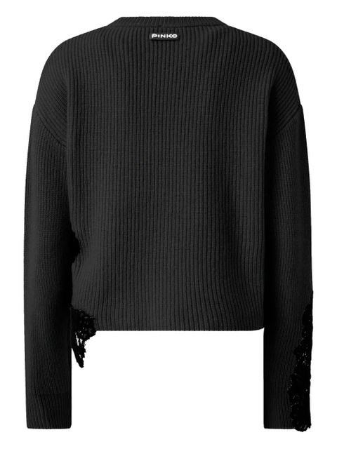 PINKO lace-ribbed sweater - Black - zdjęcie produktu nr 2