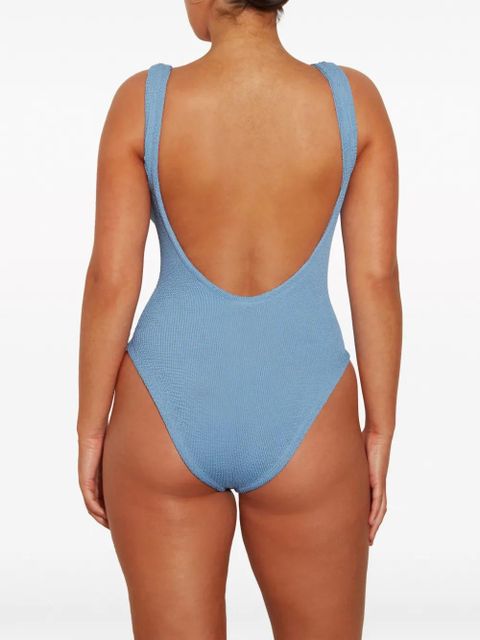 Hunza G Square Neck seersucker swimsuit - Blue - zdjęcie produktu nr 2