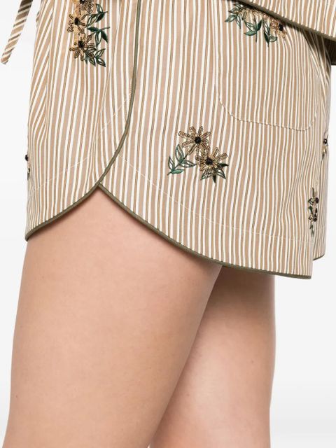 SANDRO striped-pattern shorts - Neutrals