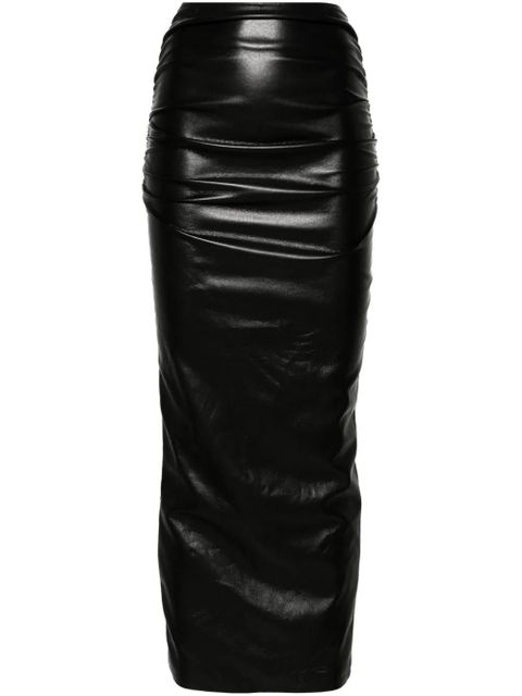 Nanushka Hester ruched-detail midi skirt - Black - zdjęcie produktu nr 1