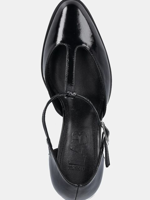 Answear.LAB czółenka skórzane kolor czarny na słupku