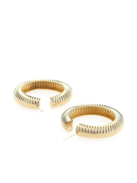 Amina Muaddi hoop brass earrings - Gold