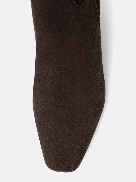 Answear.LAB kozaki zamszowe kolor brązowy na szpilce