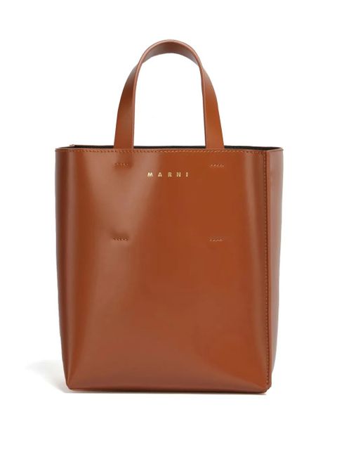 Marni mini Museo leather tote bag - Brown - zdjęcie produktu nr 1