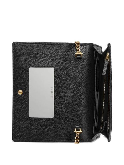 Gucci logo-plaque chain wallet - Black