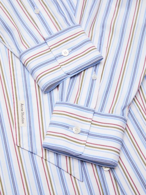 Acne Studios striped-pattern tie midi dress - Blue