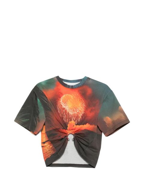 Rabanne ring fireworks-print T-shirt - Orange - zdjęcie produktu nr 1