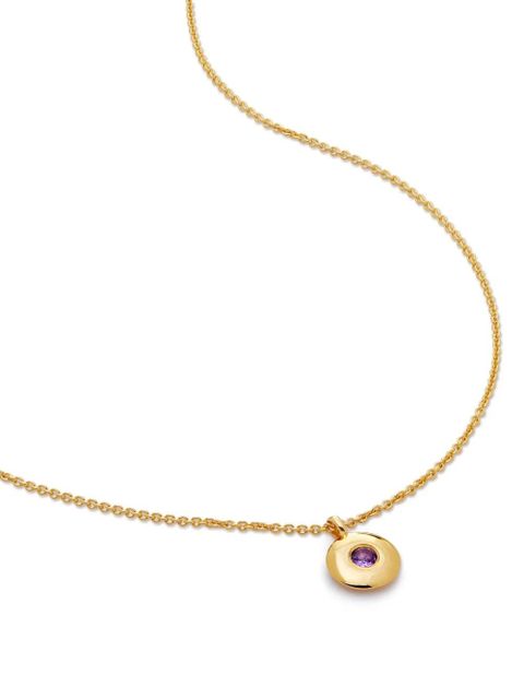 Monica Vinader 18kt recycled gold vermeil Birthstone amethyst pendant necklace - zdjęcie produktu nr 1