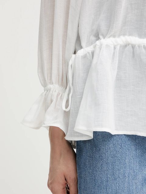 Weekend Max Mara bluzka z domieszką lnu