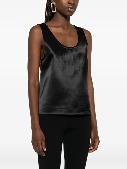 Saint Laurent pleated-detail top - Black