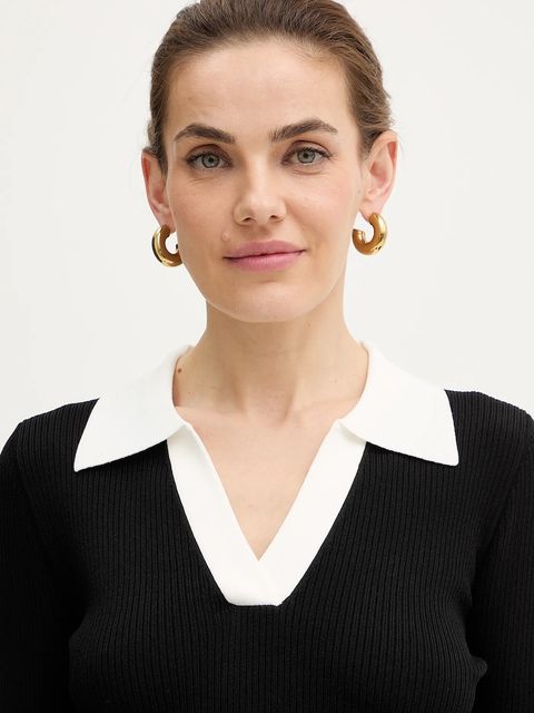 Karl Lagerfeld sweter damski kolor czarny lekki A4W18043