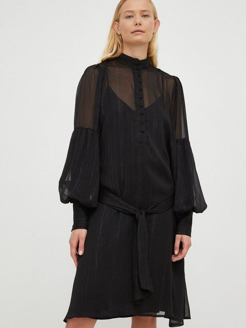 Bruuns Bazaar sukienka kolor czarny mini prosta