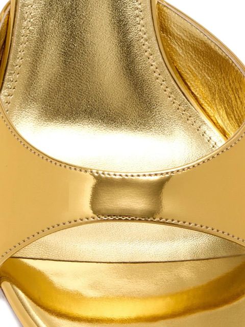 Amina Muaddi 60mm Jeanne metallic mules - Gold