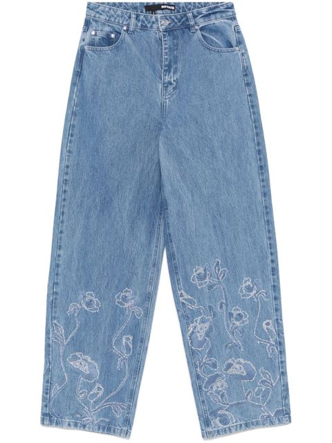 ROTATE BIRGER CHRISTENSEN rhinestoned wide-leg jeans - Blue - zdjęcie produktu nr 1