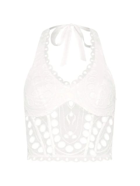 Charo Ruiz Ibiza scalloped halterneck top - White - zdjęcie produktu nr 1