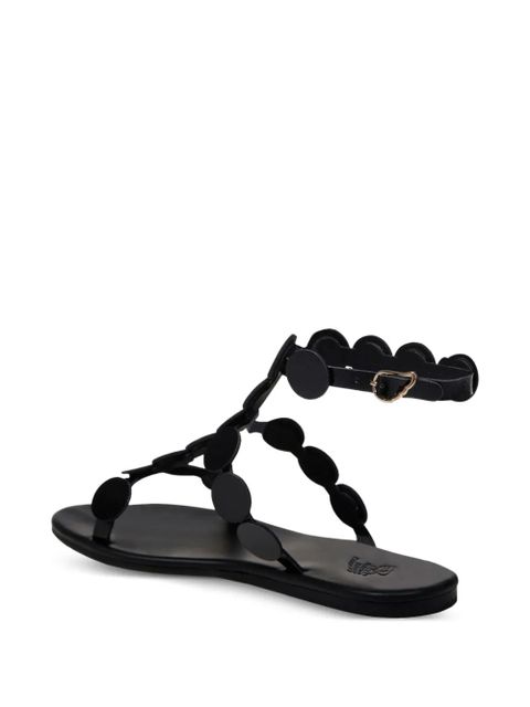 Ancient Greek Sandals Triton circle-embellished flat sandals - Black