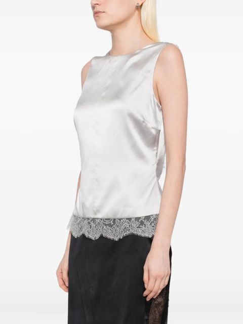 TOM FORD lace-trimmed sleeveless top - Silver - zdjęcie produktu nr 2