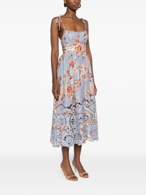 ZIMMERMANN Awaken Picnic floral-print midi dress - Blue