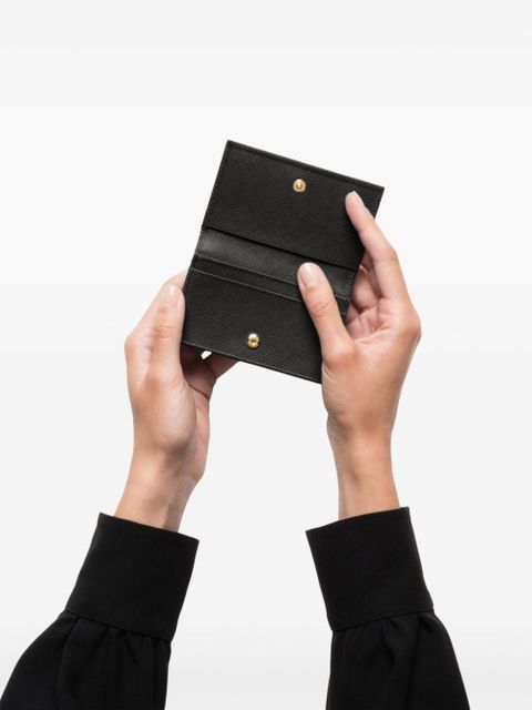 Prada triangle-logo leather cardholder - Black