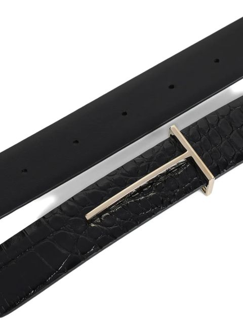TOM FORD crocodile-effect metal belt - Black - zdjęcie produktu nr 2