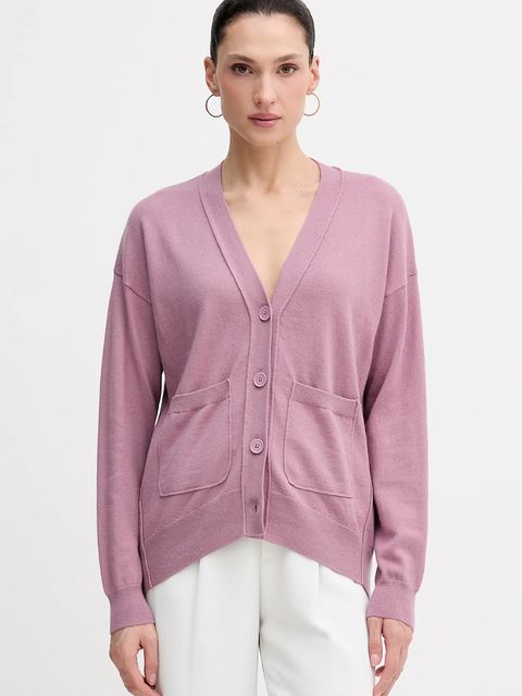 Sisley kardigan z domieszką wełny damski kolor różowy lekki 1KHTM602P - zdjęcie produktu nr 1