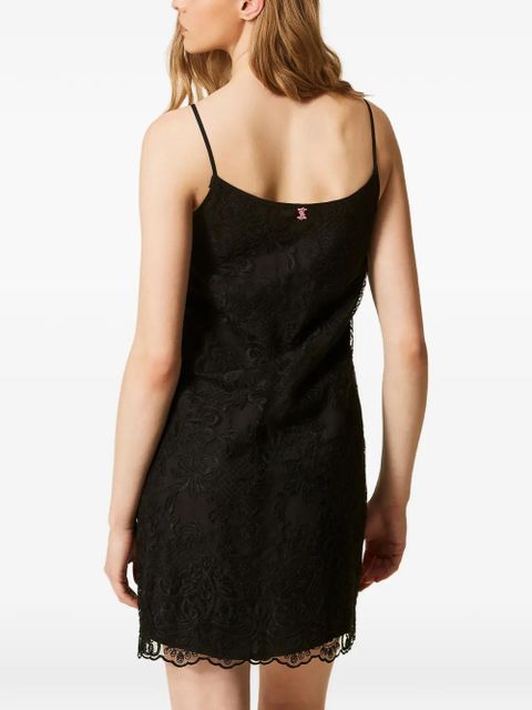 TWINSET ruffled lace dress - Black