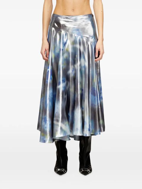 Diesel asymmetric-panel rose-motif skirt - Silver - zdjęcie produktu nr 2