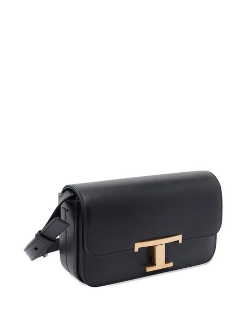 Tod's T-logo calfskin cross body bag - Black