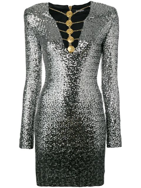 Balmain embellished sequined dress - Metallic - zdjęcie produktu nr 1