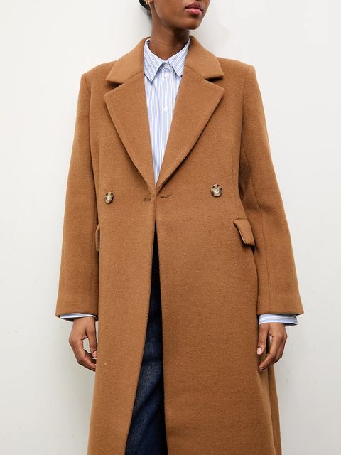 Answear.LAB płaszcz wełniany kolor beżowy