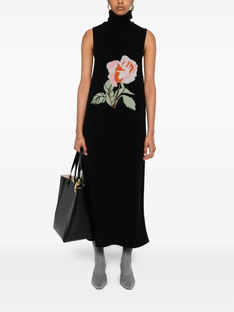 Nanushka rose-embroidery turtleneck dress - Black - zdjęcie produktu nr 2