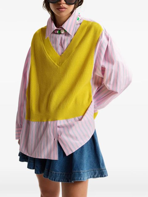 Essentiel Antwerp Jit striped layered-effect shirt - Pink
