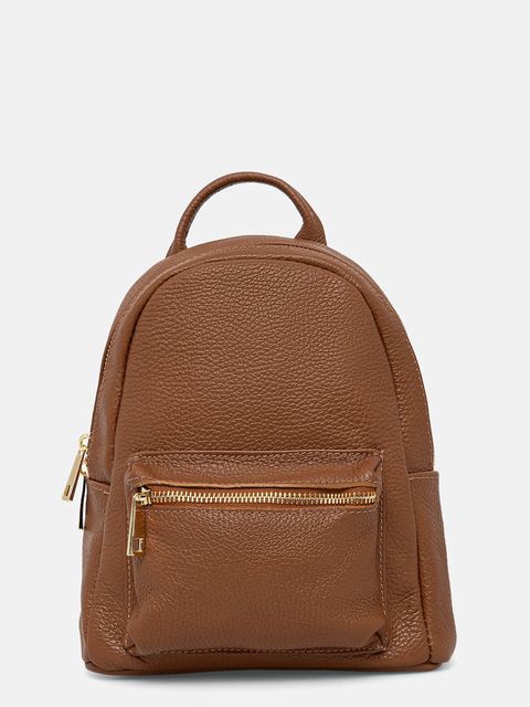 Answear.LAB plecak skórzany damski kolor brązowy mały gładki - zdjęcie produktu nr 1