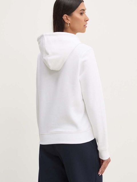 Guess Jeans bluza damska kolor biały z kapturem z aplikacją W4YQ12 KC811