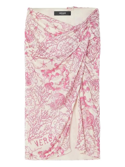 Versace Underwater Barocco draped skirt - Pink