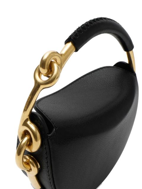 Burberry half-moon leather clutch - Black