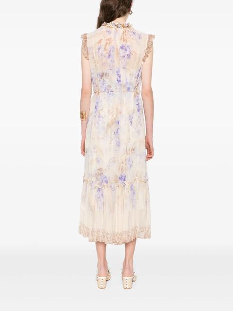 ZIMMERMANN Dawning Flutter midi dress - Neutrals
