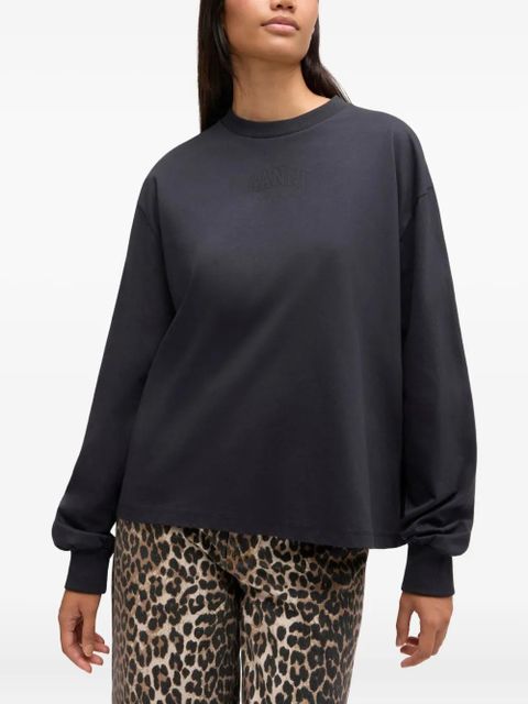 GANNI long-sleeve logo sweatshirt - Grey