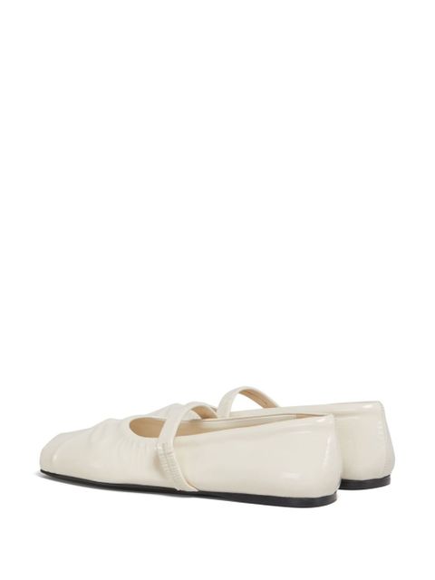 Marni patent-leather ballerina shoes - White