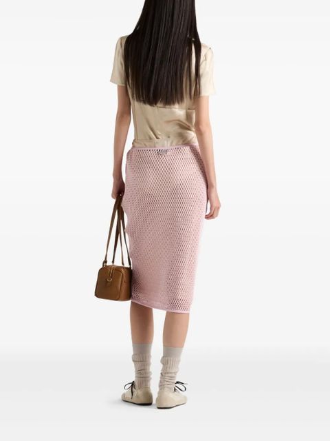 Prada cotton mesh midi skirt - Pink - zdjęcie produktu nr 2