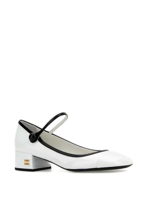 Miu Miu 40mm leather pumps - White - zdjęcie produktu nr 2