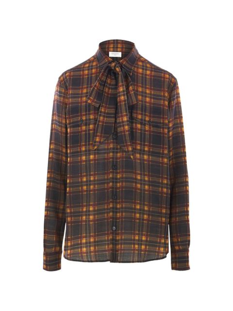 Saint Laurent check-pattern shirt - Brown - zdjęcie produktu nr 1
