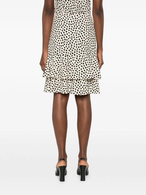 Chloé polka-dot ruffled mini skirt - Neutrals