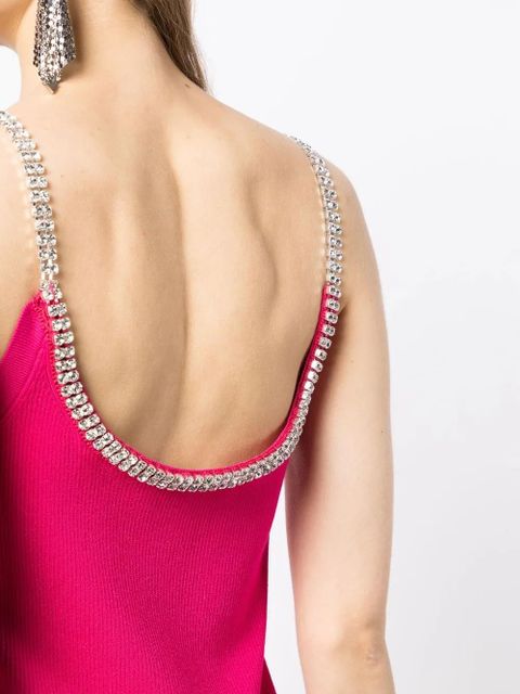 Rabanne rhinestone-trim mini dress - Pink - zdjęcie produktu nr 2