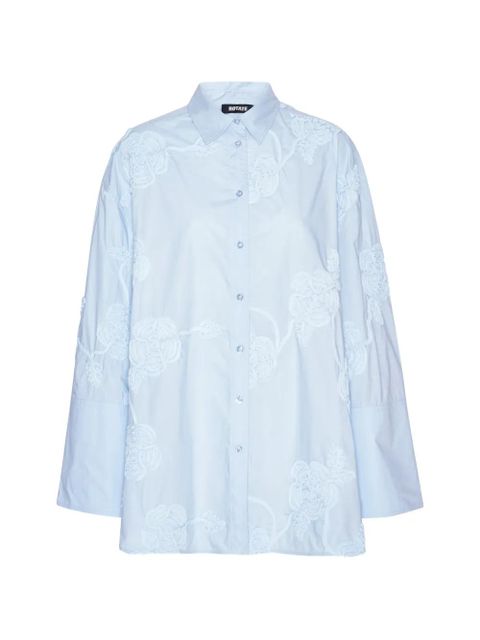 ROTATE BIRGER CHRISTENSEN floral-appliqué oversized shirt - Blue - zdjęcie produktu nr 1