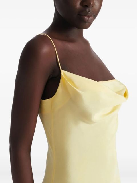 Balmain cowl-neck satin dress - Yellow