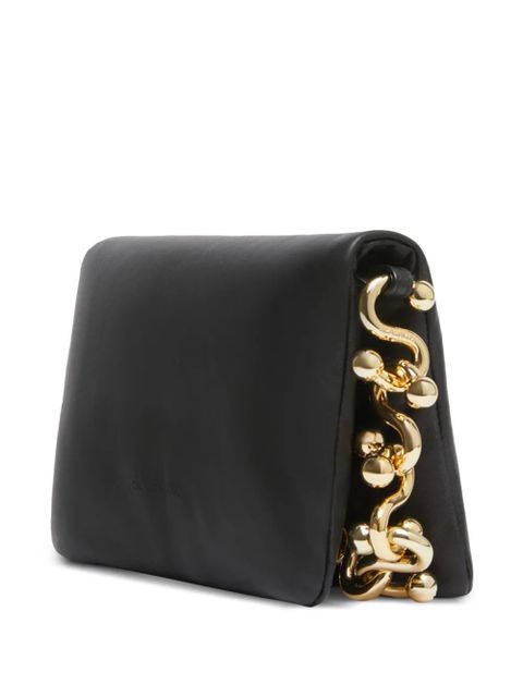 Sportmax chain-embellished leather shoulder bag - Black