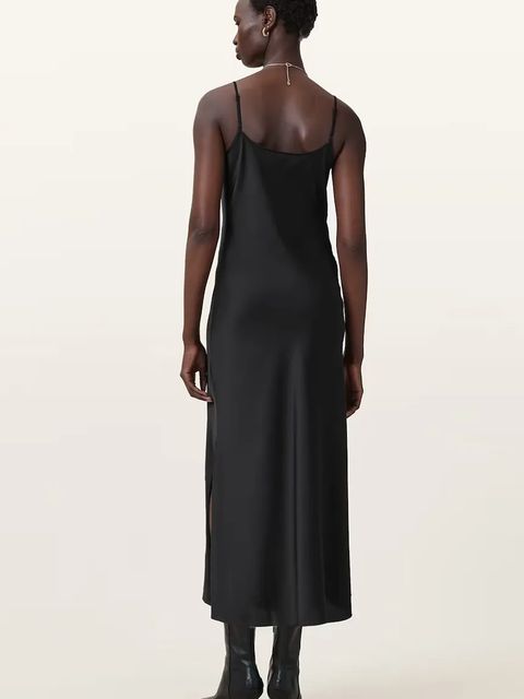 AllSaints sukienka HADLEY kolor czarny midi dopasowana W033DZ