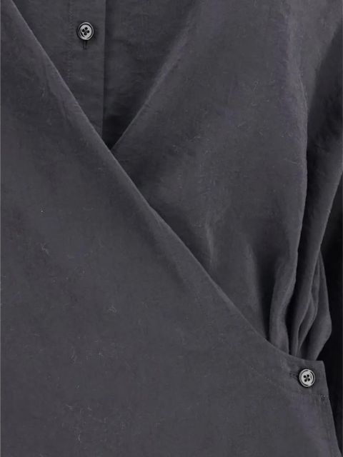 LEMAIRE twisted-detailing long-sleeved shirt - Black