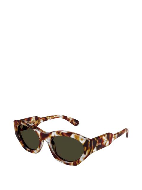 Chloé Eyewear geometric-frame sunglasses - Brown - zdjęcie produktu nr 2